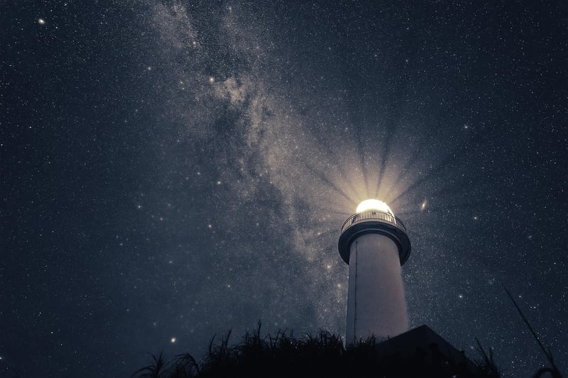 Milky way over the ocean